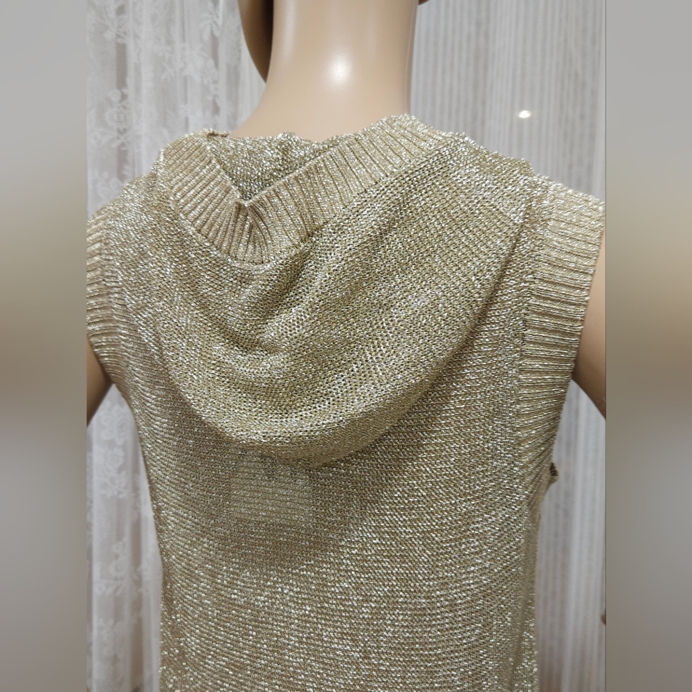 BWT HOODED KNIT TOP WITH METALLIC THREAD BY ZARA